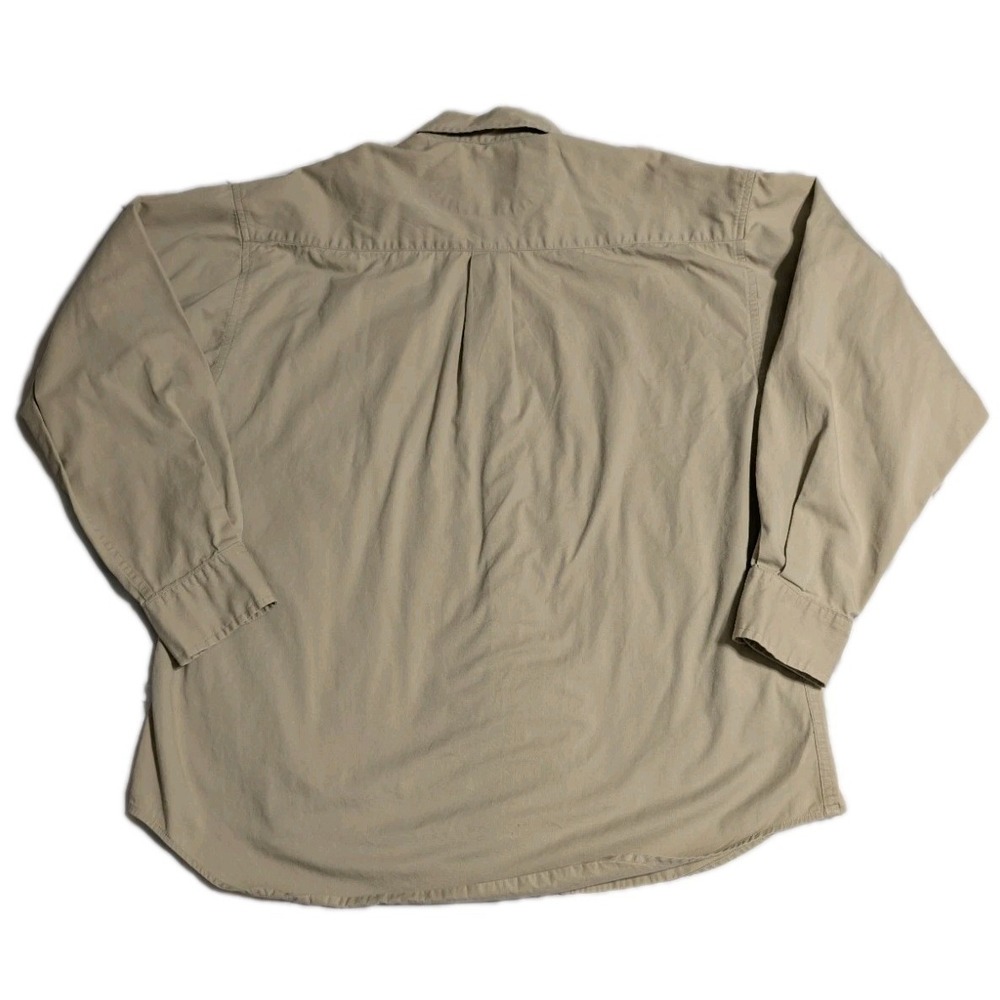 Fender Embroidered Logo Button Down Shirt Tan Khaki Mens L Approx - Picture 7 of 9